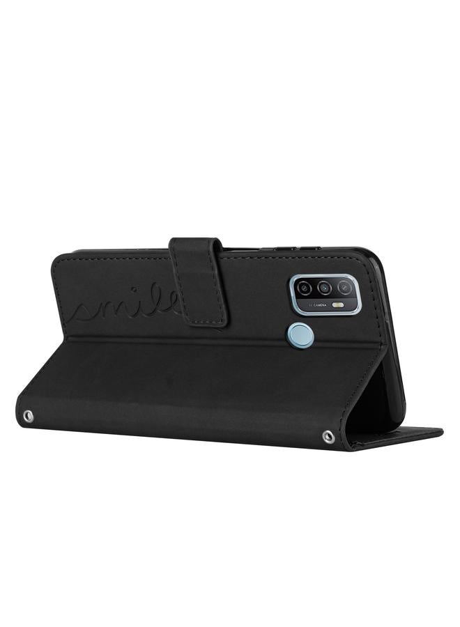 اس-توب جراب هاتف من الجلد بتصميم قلب لهاتف OPPO A53 2020 مع حبل تعليق - Image 3