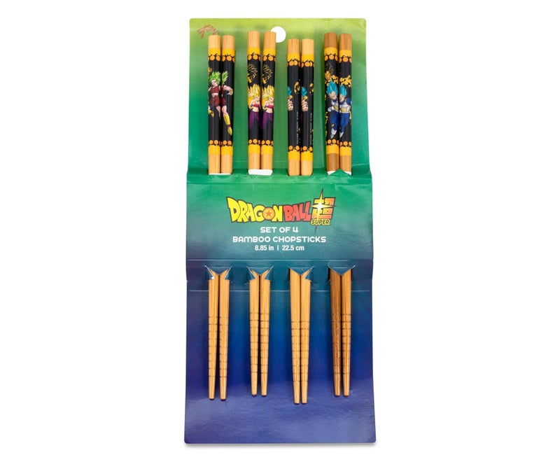 Dragon Ball Super Wooden Bamboo Chopsticks Set Of 4  Utensil Set For Ramen Noodles Japanese Dinnerware For Home Kitchen  Official Anime Manga Collectible With Goku Vegeta