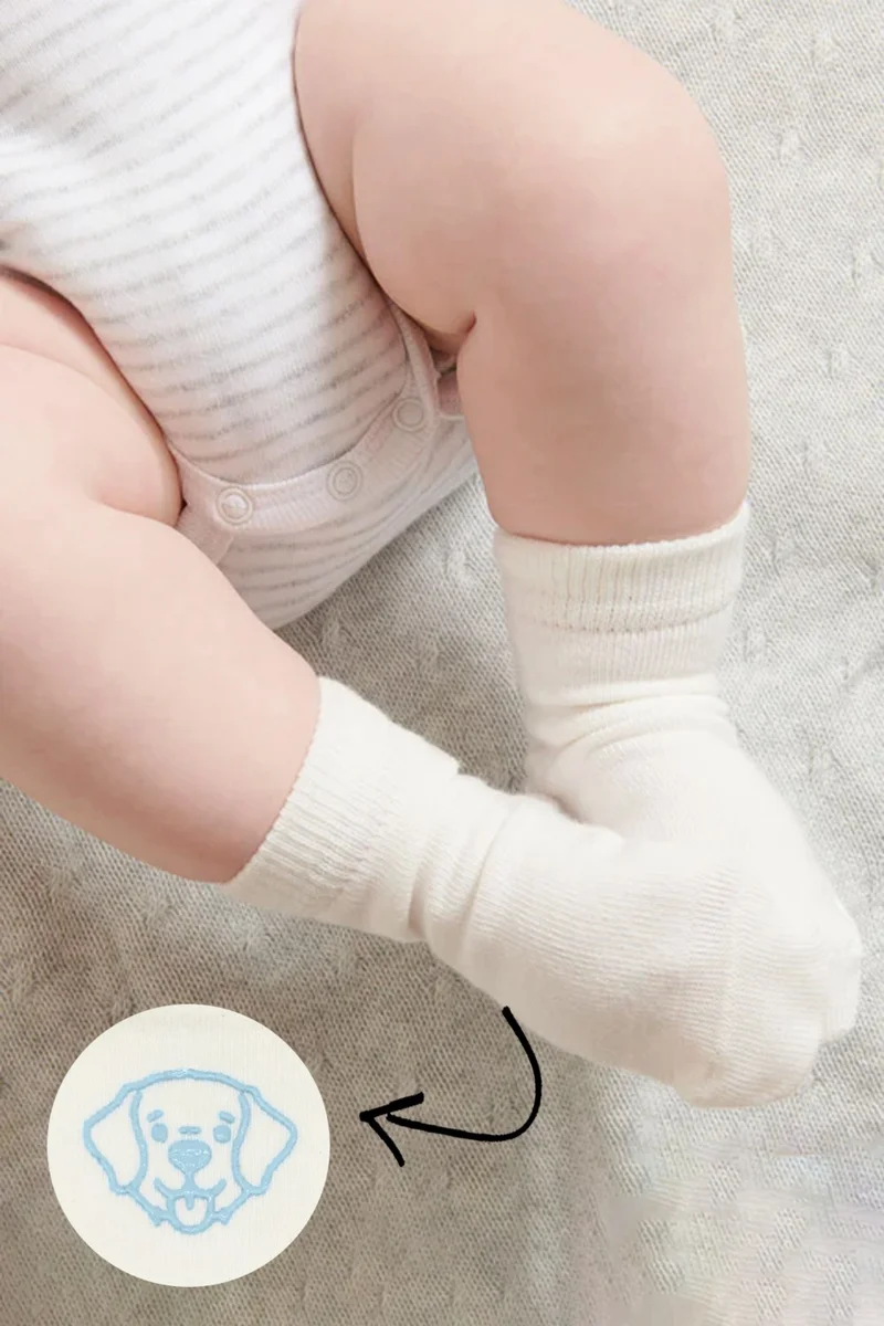 Katamino Bistyle Organic 2-Piece Combed Cotton Figured Non-Slip Socks BS2001 Blue Ecru Blue Ecru