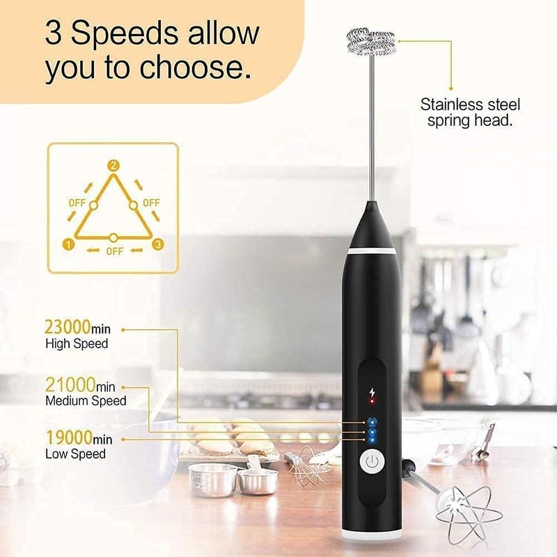 EXPORTTANZA EXPORTTANZA Rechargeable Milk Frother Coffee Whisker with Dual Spring Tech 1 Year Replacement Warranty Free Coffee Frothing Recipe Book - Image 4