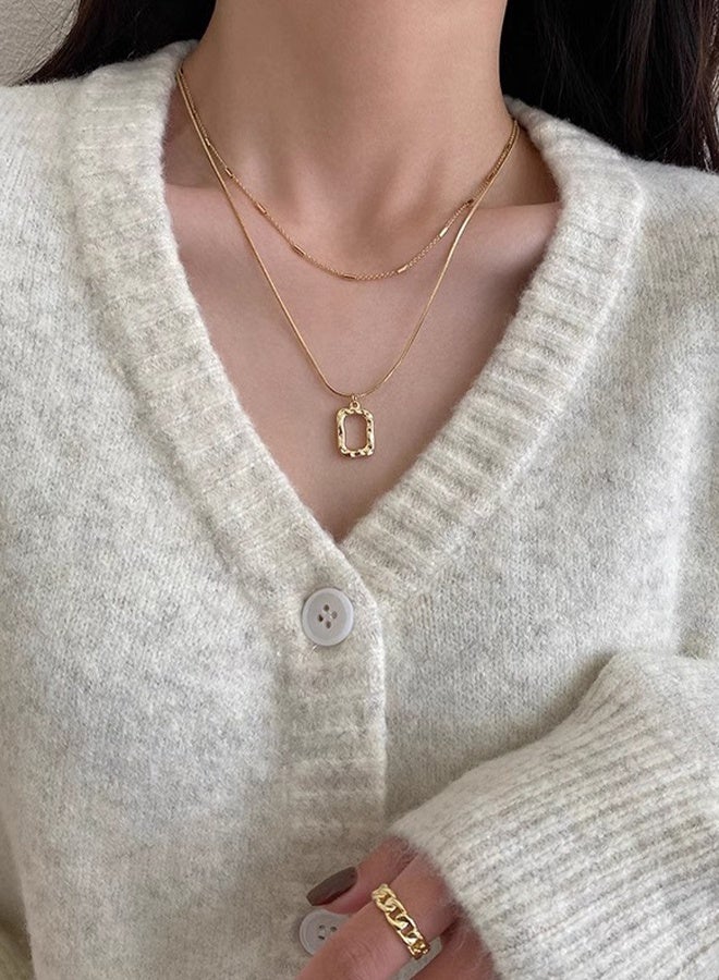 DUNISO قلادة دائرية أنيقة باللون الذهبي وسلسلة الترقوة للنساء هدية مجوهرات للحبيب والصديق - Image 3