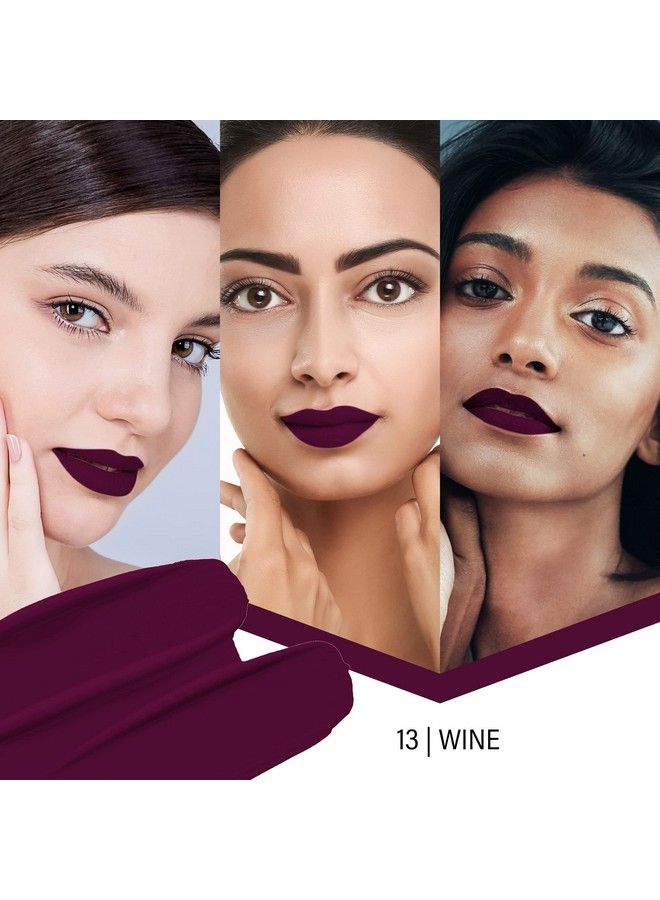 COLORS QUEEN أحمر شفاه Color Stay Matte؛ أحمر شفاه فائق اللمعان يدوم طويلاً؛ أحمر شفاه مرطب خفيف الوزن غير لامع مقاوم للتحويل بلمسة واحدة للنساء (نبيذ 3 جرام) - Image 4