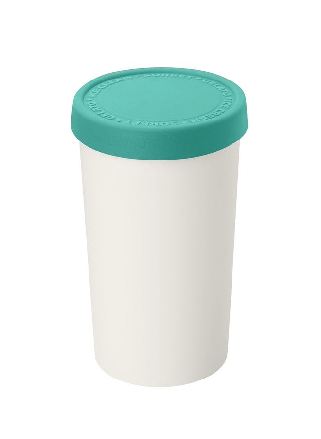 Tovolo 1 Quart Ice Cream Containers with Lid for Homemade Ice Cream Toppings Supplies, Air Tight Silicone Lid Reuseable Ice Cream Storage Dishwasher Safe Frozen Treat Tub, Tropical Breeze - Image 1