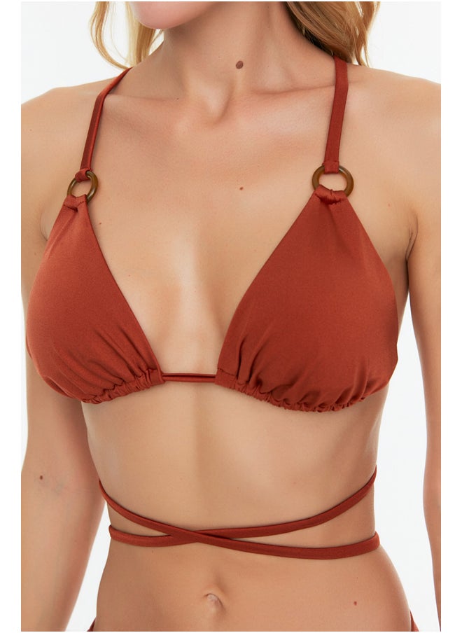 trendyol - Brown Triangle Accessory Bikini Top TBESS20BU0269 - Image 1