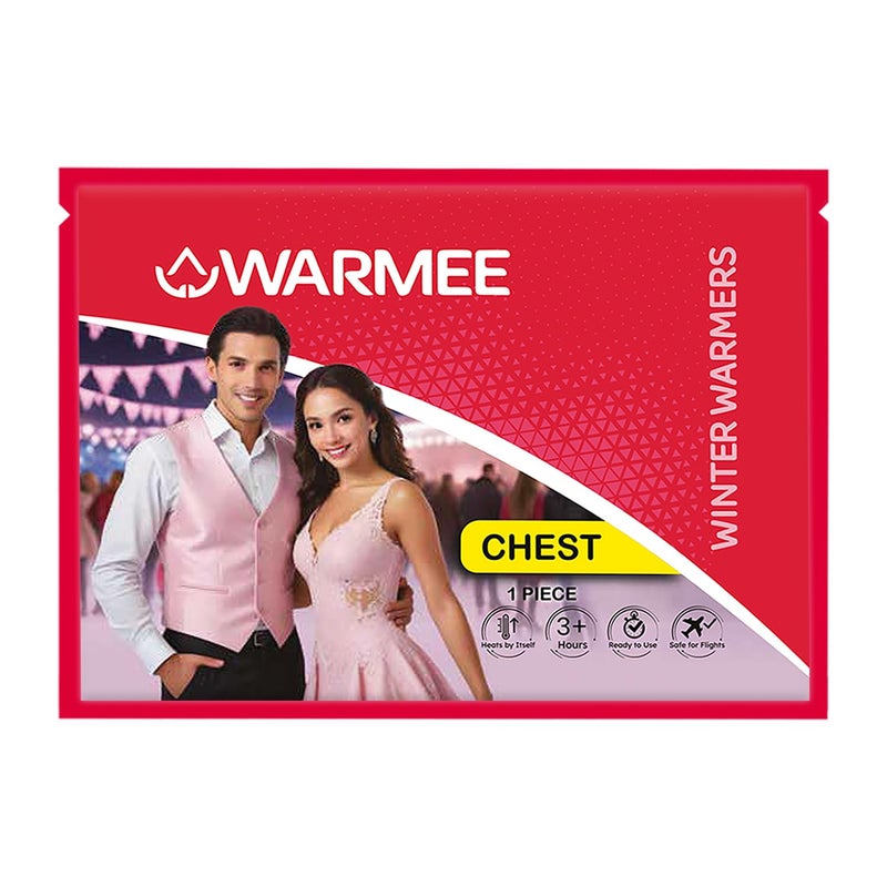 WARMEE Chest warmers || Winter Warmers - Perfect for Wedding/Party/Outdoor Event outfits for women and men || Heat Patches || Activates by Air (pack of 5 pieces) - Image 1
