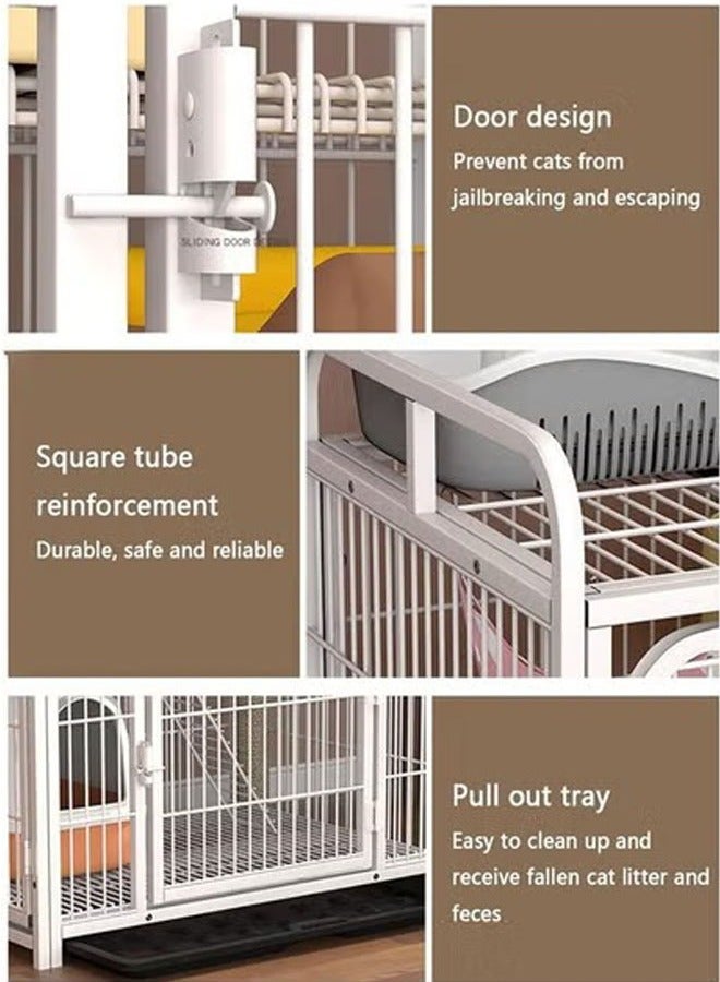 keke Stackable Heavy Duty Luxury Foldable Pet Cage with Wheels and Door  - Image 2