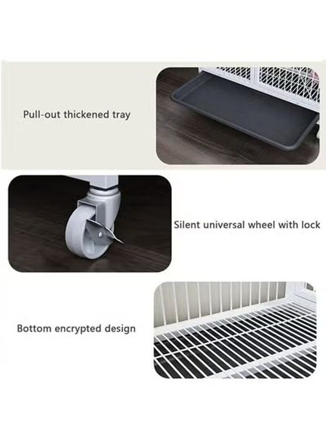 keke Stackable Heavy Duty Luxury Foldable Pet Cage with Wheels and Door  - Image 3
