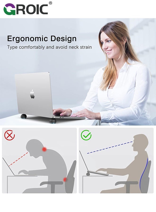 GROIC وسادة تبريد لابتوب، حامل تبريد مغناطيسي محمول لابتوب، مبرد كروي صغير غير مرئي للكمبيوتر المحمول - Image 3
