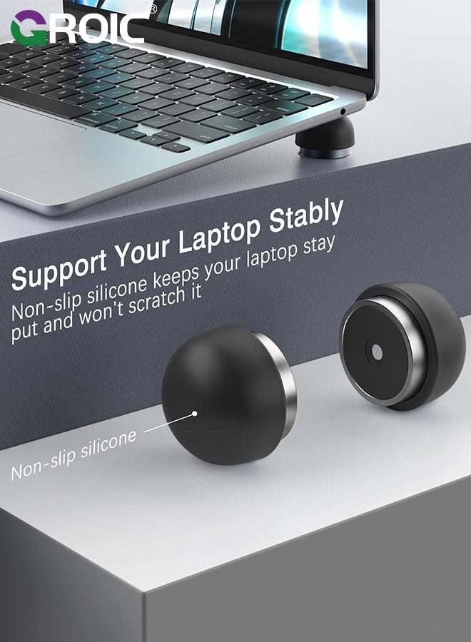 GROIC وسادة تبريد لابتوب، حامل تبريد مغناطيسي محمول لابتوب، مبرد كروي صغير غير مرئي للكمبيوتر المحمول - Image 2