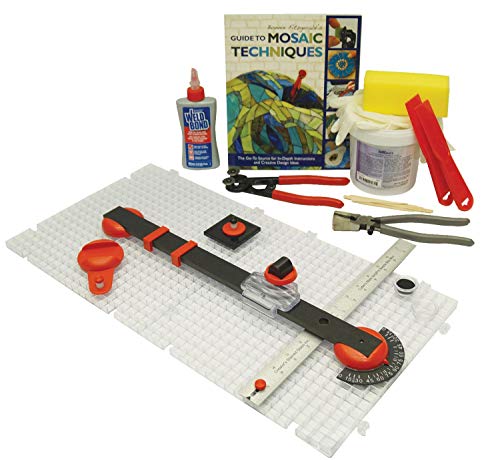 Delphi Glass Ultimate Mosaic Starter Kit Includes Mini Beetle Bits Cutting System Book and Supplies - Image 1