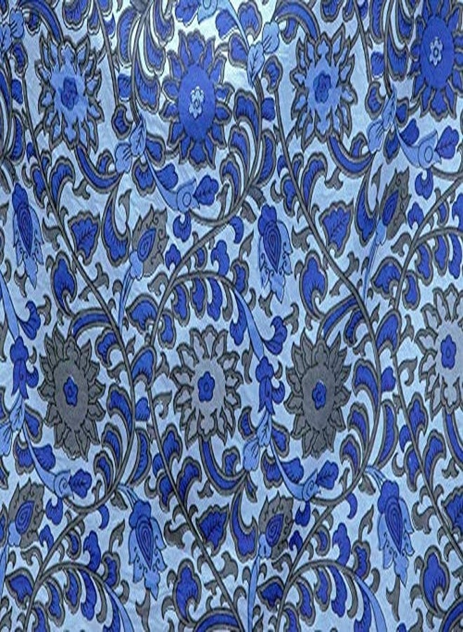 India Arts Indian Bedspread ? Cotton Sunflower Print,Blue-Gray,70" x 106" - Image 2