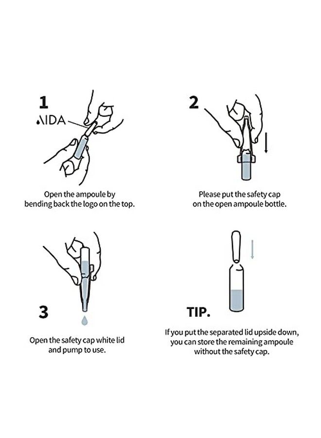 Aida Hyaluronic Acid 50 Moisture Ampoule Original (2021 Plastic Vials) 10Ea Dry Skin Day & Night Skincare Serum Brightening Moisturizing - Image 5