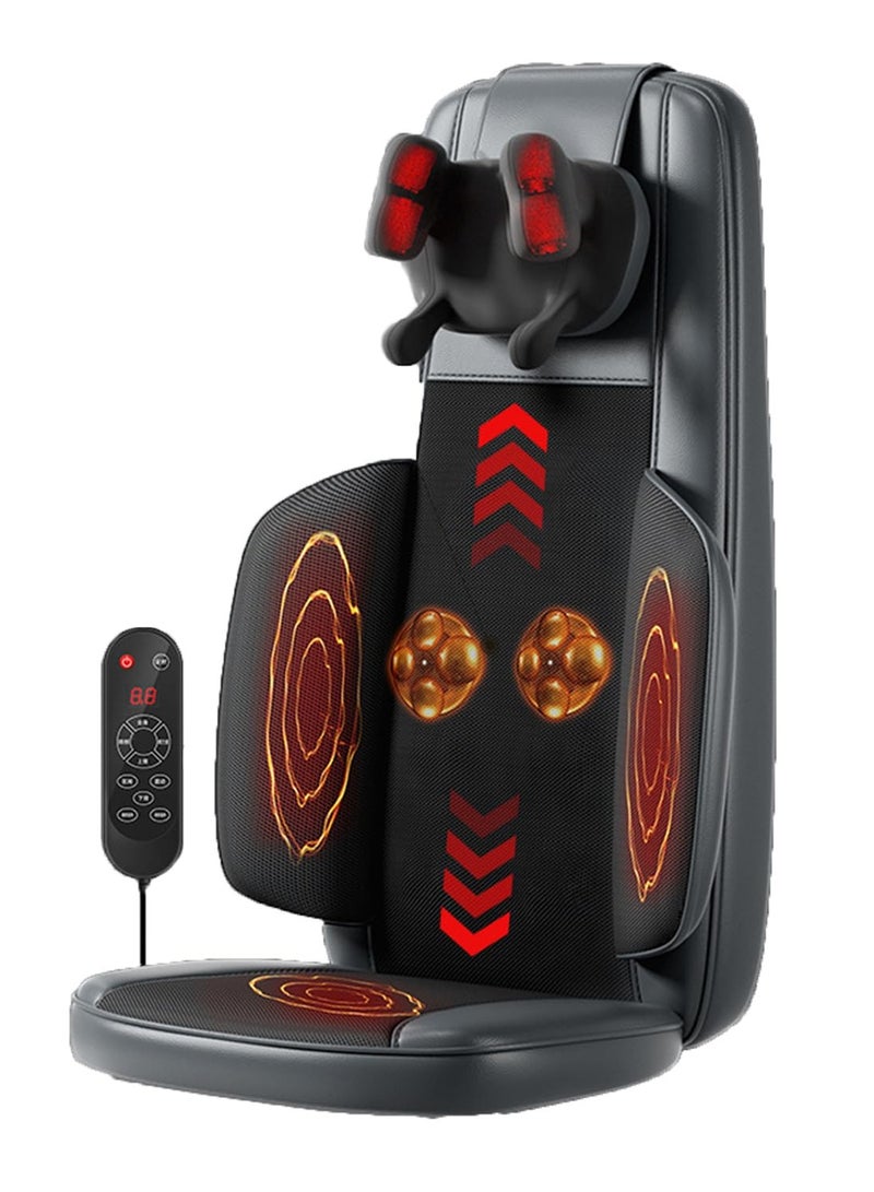 XiuWoo 3D Shiatsu Massage Cushion Up and down Adjustable Mechanical Hands, Full-Body Kneading, Acupressure, Intelligent Heating, 3-Level Intensity Multi-Function Massage Chair Pad with Hip Vibration, Noise Reduction Overheat Protection,for Neck Shoulder Waist Back Pain Relief, Gift for Family  - Image 1