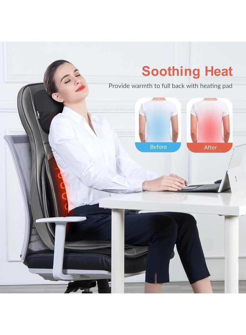 XiuWoo 3D Shiatsu Massage Cushion Up and down Adjustable Mechanical Hands, Full-Body Kneading, Acupressure, Intelligent Heating, 3-Level Intensity Multi-Function Massage Chair Pad with Hip Vibration, Noise Reduction Overheat Protection,for Neck Shoulder Waist Back Pain Relief, Gift for Family  - Image 2