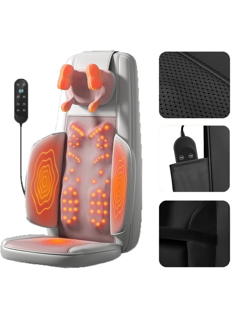 XiuWoo 3D Shiatsu Massage Cushion Up and down Adjustable Mechanical Hands, Full-Body Kneading, Acupressure, Intelligent Heating, 3-Level Intensity Multi-Function Massage Chair Pad with Hip Vibration, Noise Reduction Overheat Protection,for Neck Shoulder Waist Back Pain Relief, Gift for Family  - Image 5