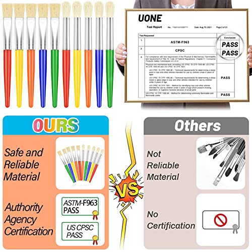 anezus 20 Pcs Large Chubby Paint Brushes Round and Flat Preschool Brushes for Washable Paint Acrylic Paint - Image 4