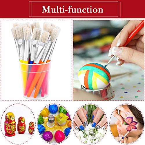 anezus 20 Pcs Large Chubby Paint Brushes Round and Flat Preschool Brushes for Washable Paint Acrylic Paint - Image 3