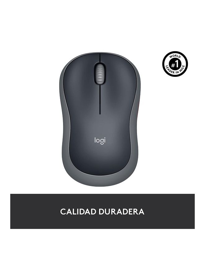 Logitech M185 Wireless Mouse, 2.4GHz with USB Mini Receiver, 12-Month Battery Life, 1000 DPI Optical Tracking, Ambidextrous, Compatible with PC, Mac, Laptop - Grey Grey - Image 3
