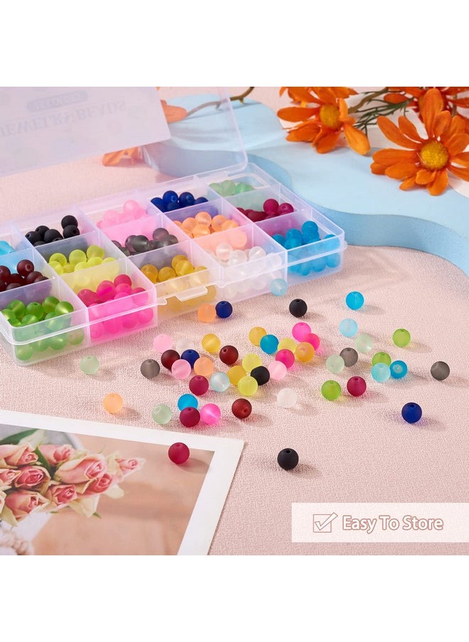 KISSITTY - About 600Pcs/Box 6Mm 15 Colors Frosted Glass Beads Round Crystal Necklace Earring Beads With Container For Diy Jewelry Making - Image 1
