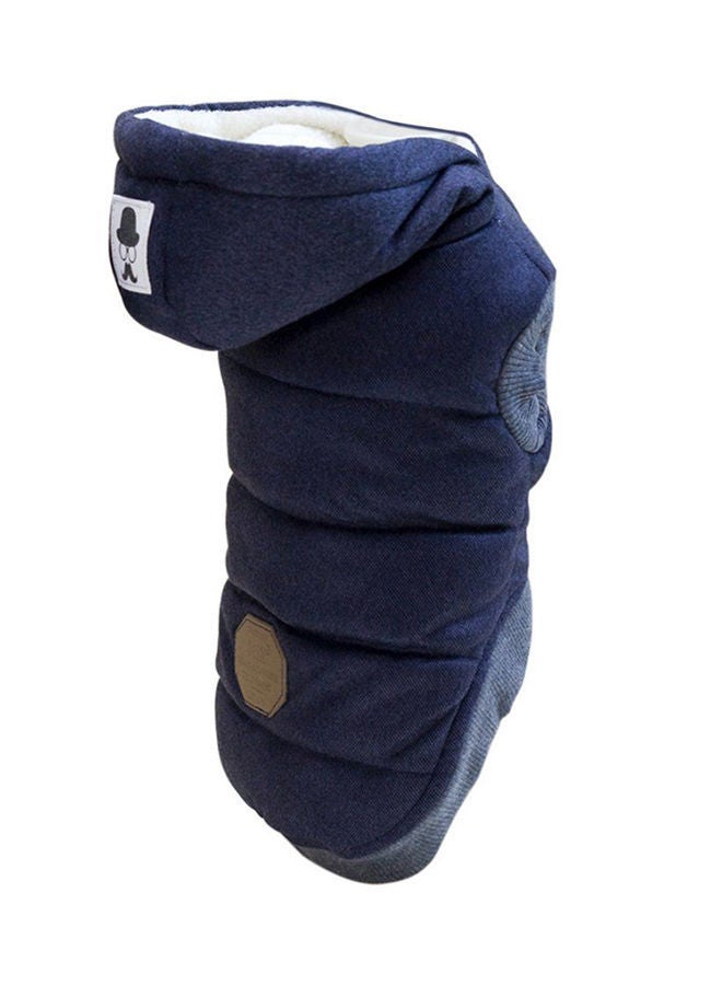 NIBEMINENT Mustache Pattern 2-Legs Padded Coat With Hoodie Dark Blue XXLyard