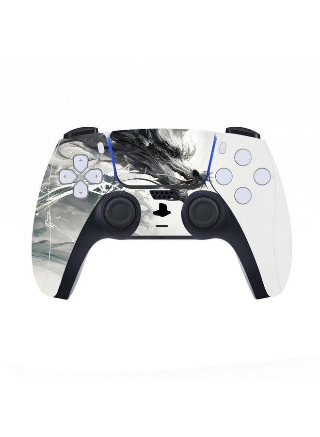 playvital Full Set Skin Decal For Ps5 Console Disc Edition, Vinyl Sticker Decal Cover For Ps5 Controller & Charging Station & Headset & Media Remote Ink Spirit Dragon - Image 3