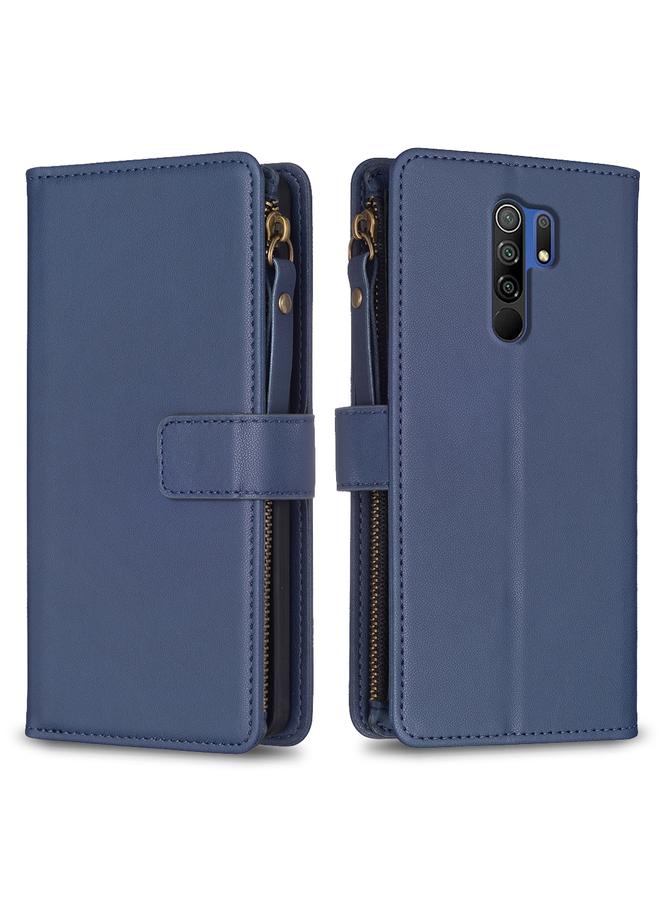 Case For Xiaomi Redmi 9 9 Card Slots Zipper Wallet Leather Flip Phone Case