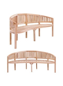 vidaXL Banana Bench 200 cm Solid Teak Wood