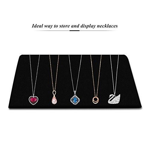 YOSOO Black Velvet Necklace Display, Hook Necklace Chain Pendant Show Tray, Jewelry Organizer Stand Holder, an Ideal Way to Store and Display 12 Necklaces at a Time - Image 4