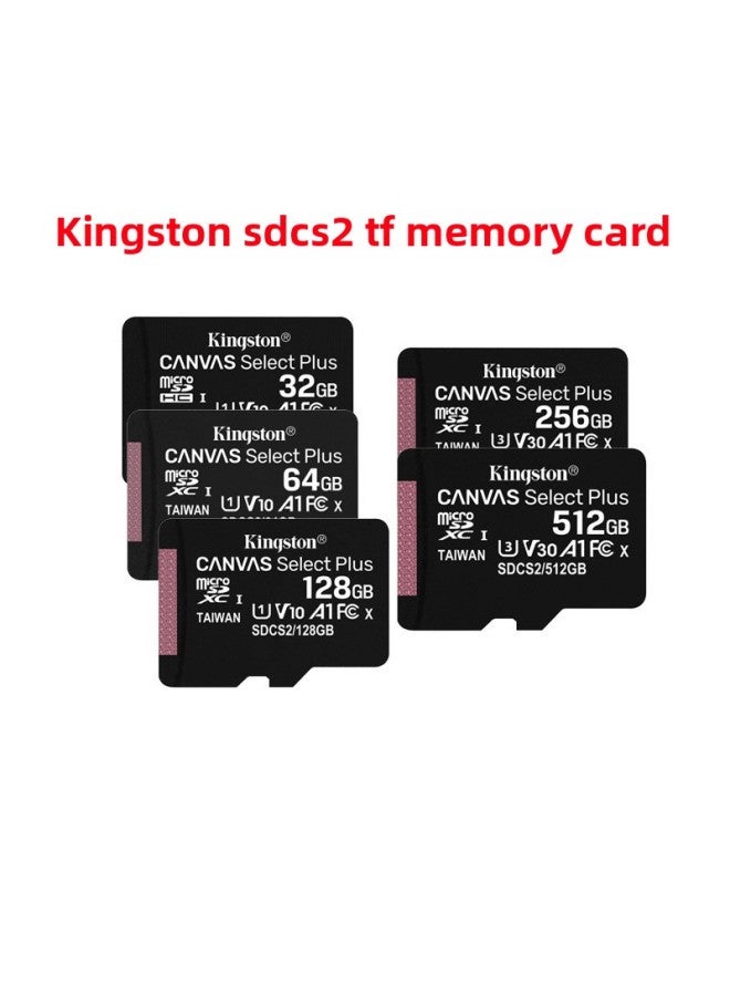 Kingston TF 32G 64G 128G 256G 512g Monitoring Recorder Game Machine Mobile Phone Memory Card-Color:Kingston SDCS2 TF Card-Capacity:128G Tax Included