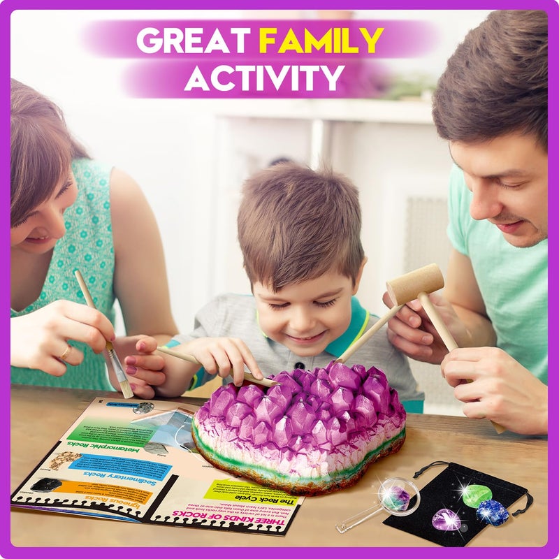 XXTOYS Gemstone Dig Kit - Dig Up 18 Real Gemstones and Crystals - Science Kits for Kids, STEM Toys for Age 6-8, Great Educational Geology Gifts for Boys & Girls Ages 5-7 - Image 5