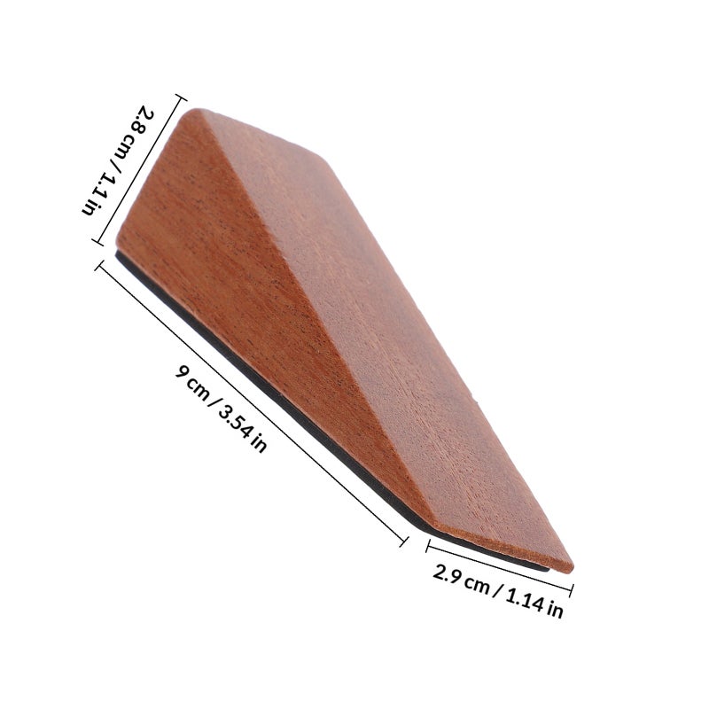 4pcs Wood Door Non- Doorstop Security Wood Block Safety Triangle Shape Door Holder For Office And Home Use Khaki - Image 2