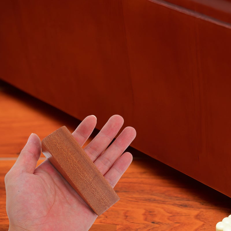 4pcs Wood Door Non- Doorstop Security Wood Block Safety Triangle Shape Door Holder For Office And Home Use Khaki - Image 5