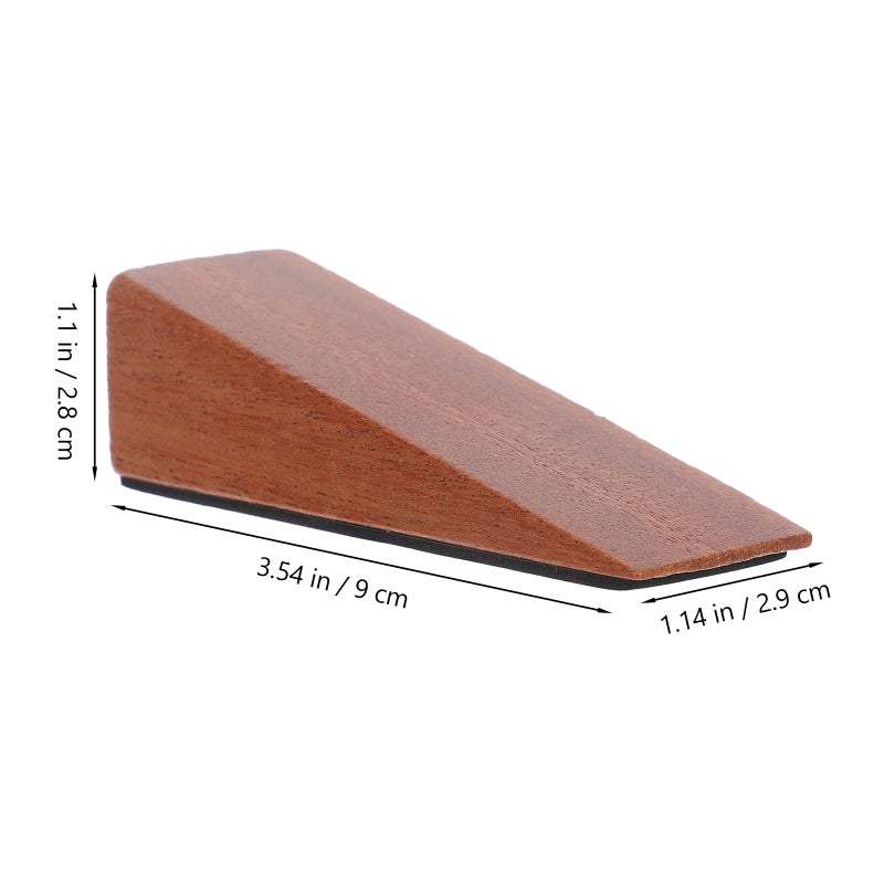 4pcs Wood Door Non- Doorstop Security Wood Block Safety Triangle Shape Door Holder For Office And Home Use Khaki - Image 3