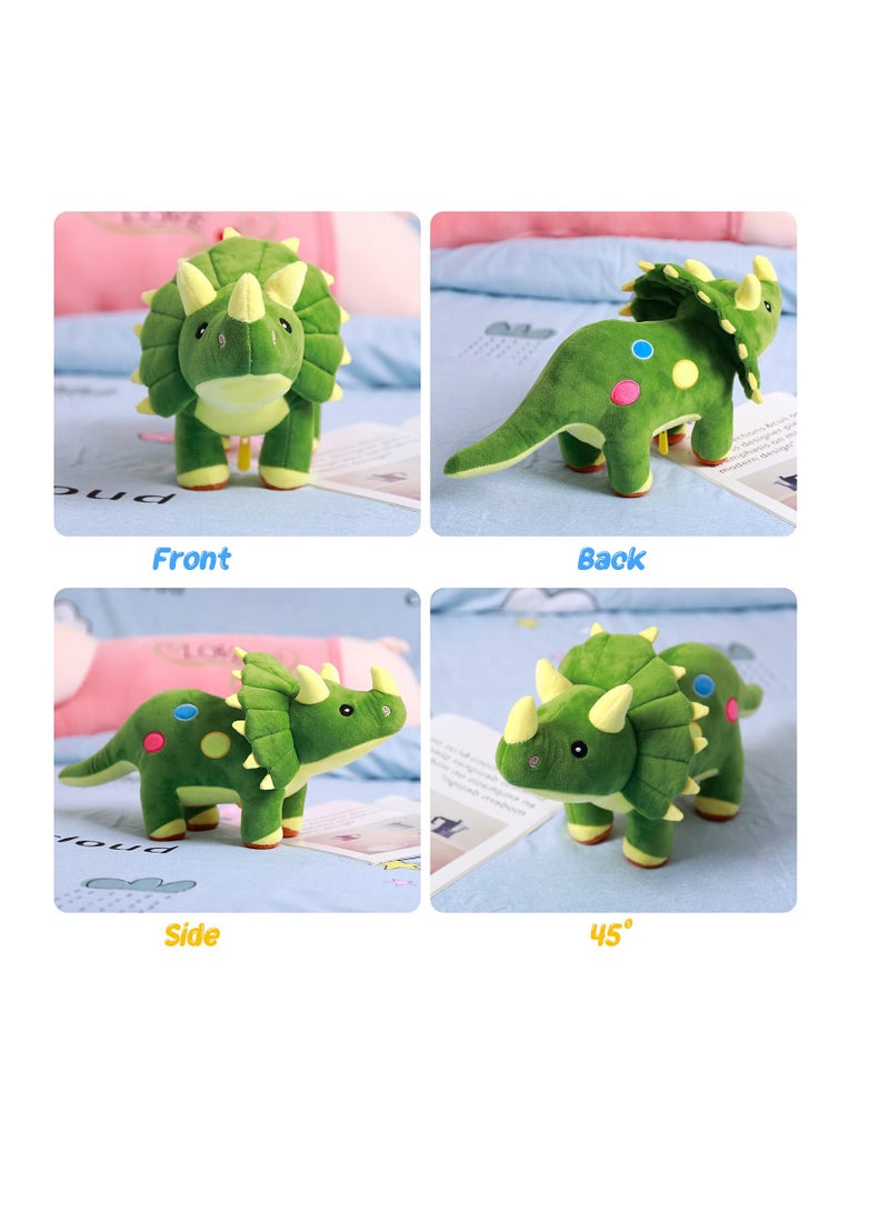 Dinosaur Plush Toy, 16 Stuffed Animal Triceratops Throw Plushie Pillow Doll Soft Green Fluffy Friend Hugging Cushion Present Soft Plush Stuffed Animal Dino Plushie for Every Age  Occasion - Image 3