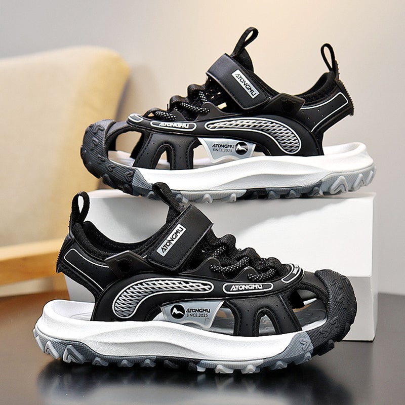 Children'S Shoes Boys Sandals 2024 Summer Children'S Sports Beach Shoes Large Children'S Wrap-Up Sandals With Soft Sole - Image 2