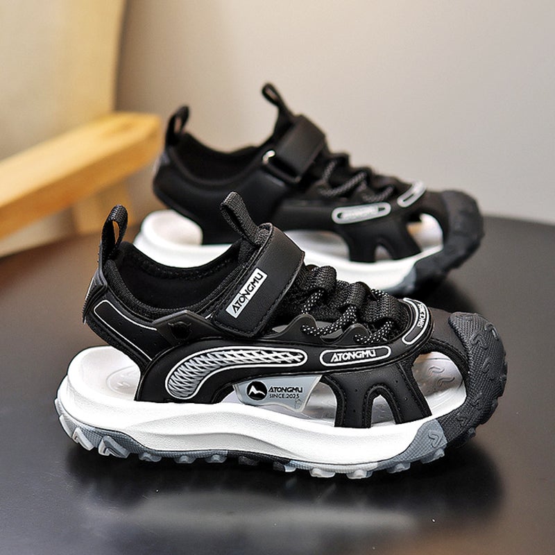 Children'S Shoes Boys Sandals 2024 Summer Children'S Sports Beach Shoes Large Children'S Wrap-Up Sandals With Soft Sole - Image 4