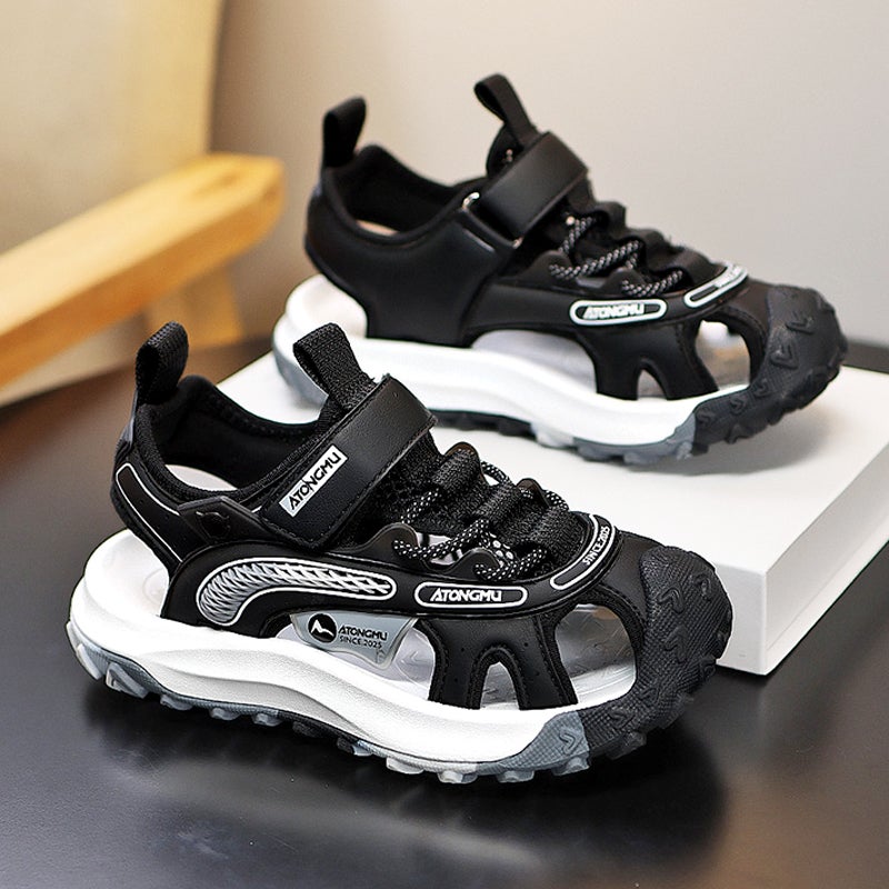 Children'S Shoes Boys Sandals 2024 Summer Children'S Sports Beach Shoes Large Children'S Wrap-Up Sandals With Soft Sole - Image 1