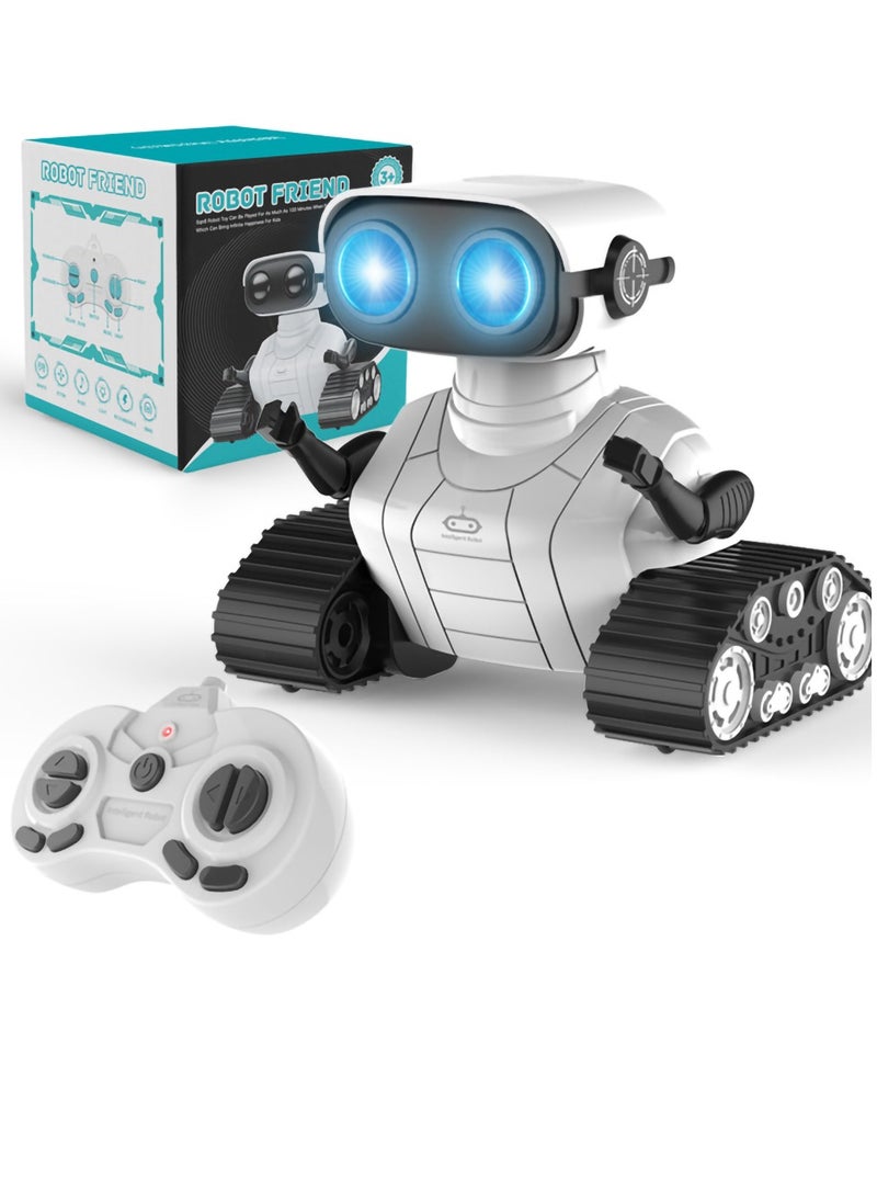 SYOSI Robot Toys, Rechargeable RC Robot for Boys and Girls, Remote Control Toy with Music and LED Eyes, Gift for Children Age 3 Years and Up  - Image 1