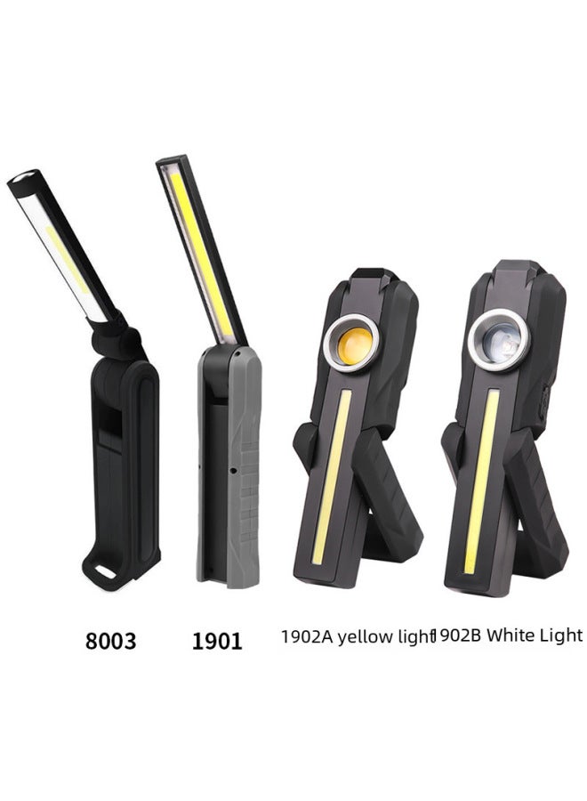 Loquat Multifunctional COB LED Foldable With Magnet Warning USB Charging Strong Light Work Light Car Inspection Light-Color:1902A Yellow Light - Image 2