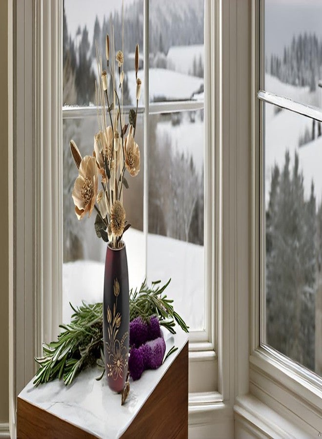 AeraVida Bold and Vibrant Flower Garden Red Mango Tree Wood Flower Vase | Hand-Carved Decorative Wooden Vase for Home or Office | Rustic Nature-Inspired - Image 4