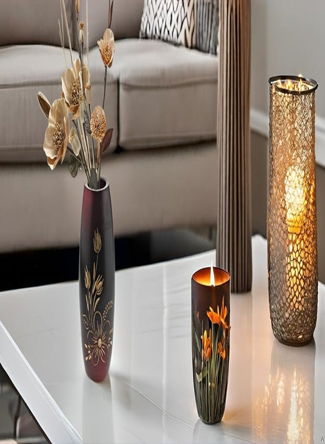 AeraVida Bold and Vibrant Flower Garden Red Mango Tree Wood Flower Vase | Hand-Carved Decorative Wooden Vase for Home or Office | Rustic Nature-Inspired - Image 5