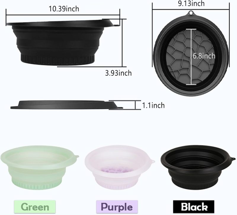 Face Ice Bowl: Black Silicone Bowl With Built-In Ice Tray - Foldable Quick Cooling Portable Bowl For Home Travel Outdoor Face Care - Image 3