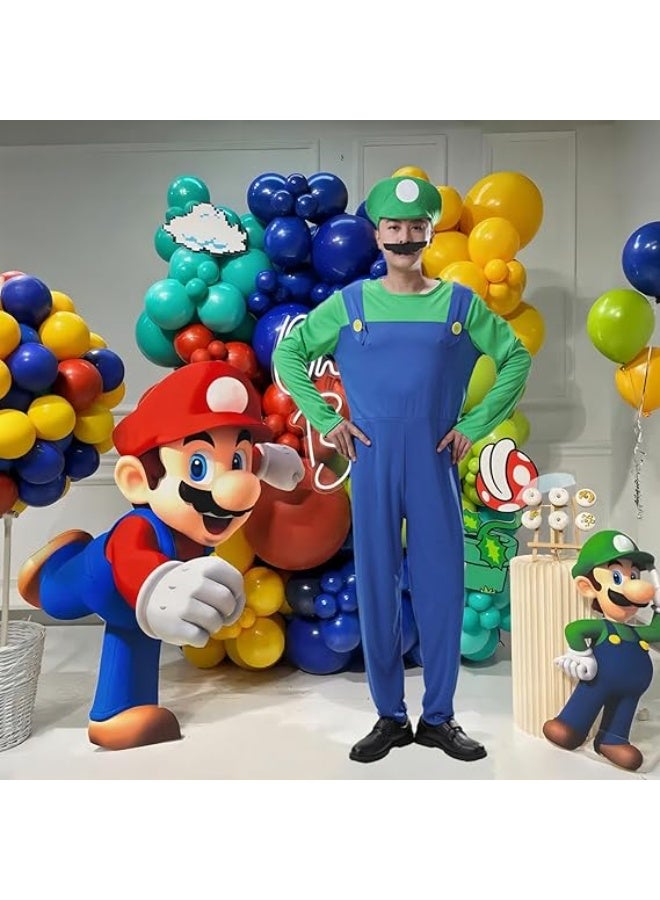 ماريو طقم أزياء ماريو ولويجي، زي لويجي، زي تنكري، زي ماريو ولويجي، أزياء سوبر بروس التنكرية، ملابس نسائية ورجالية لعيد الميلاد، كرنفال، ملابس تنكرية - Image 4