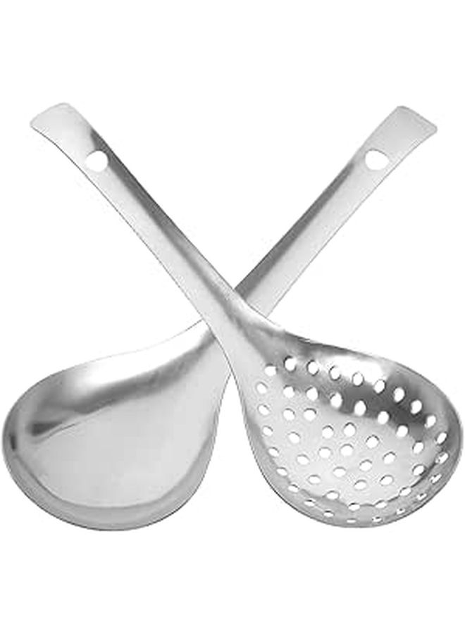 Stainless Steel Slotted Spoon Skimmer Kitchen Utensil Set For Cooking Draining Frying Mesh Colander Spider Ladle - Image 1