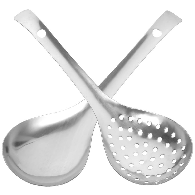 Stainless Steel Slotted Spoon Skimmer Kitchen Utensil Set For Cooking Draining Frying Mesh Colander Spider Ladle - Image 2