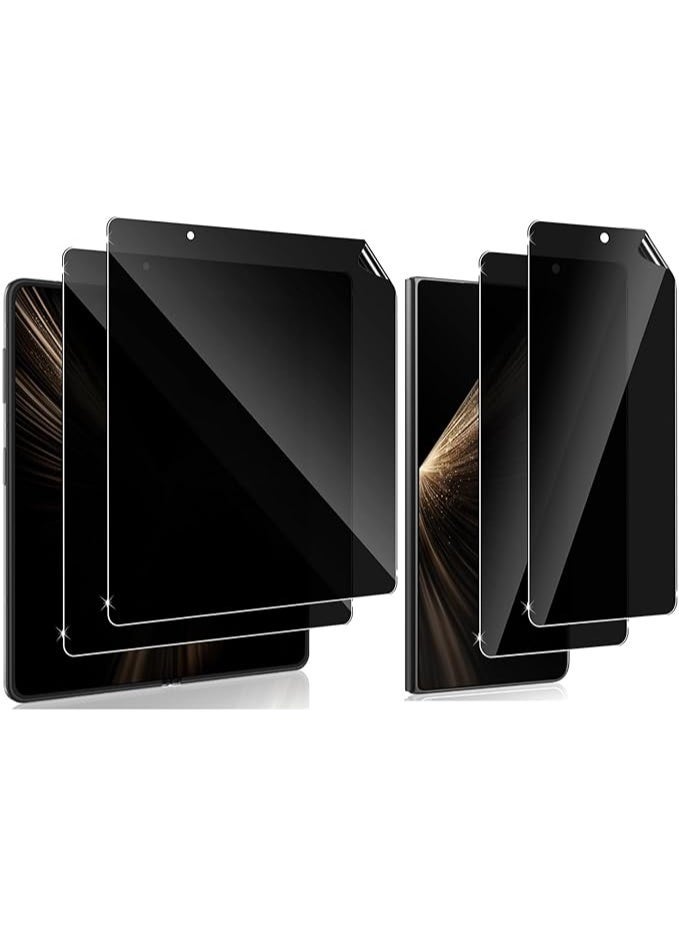 Privacy Screen Protector Compatible with Honor Magic V5 Anti Spy TPU External Screen Film 2 Pack + Anti Spy Inner Screen Film 2 Pack Anti Scratch No Bubbles - Image 1