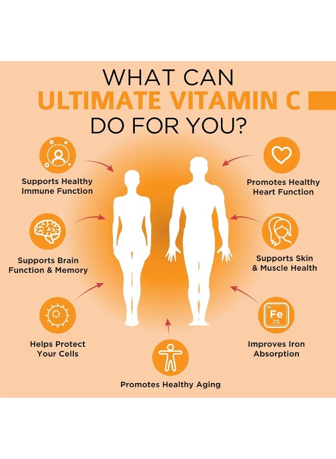 OmniBiotics Ultimate Vitamin C Supplement 2000mg with Zinc, Elderberry Extract, D3 - Image 5