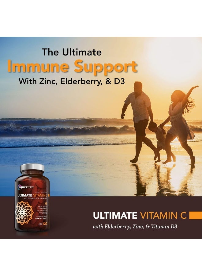 OmniBiotics Ultimate Vitamin C Supplement 2000mg with Zinc, Elderberry Extract, D3 - Image 4