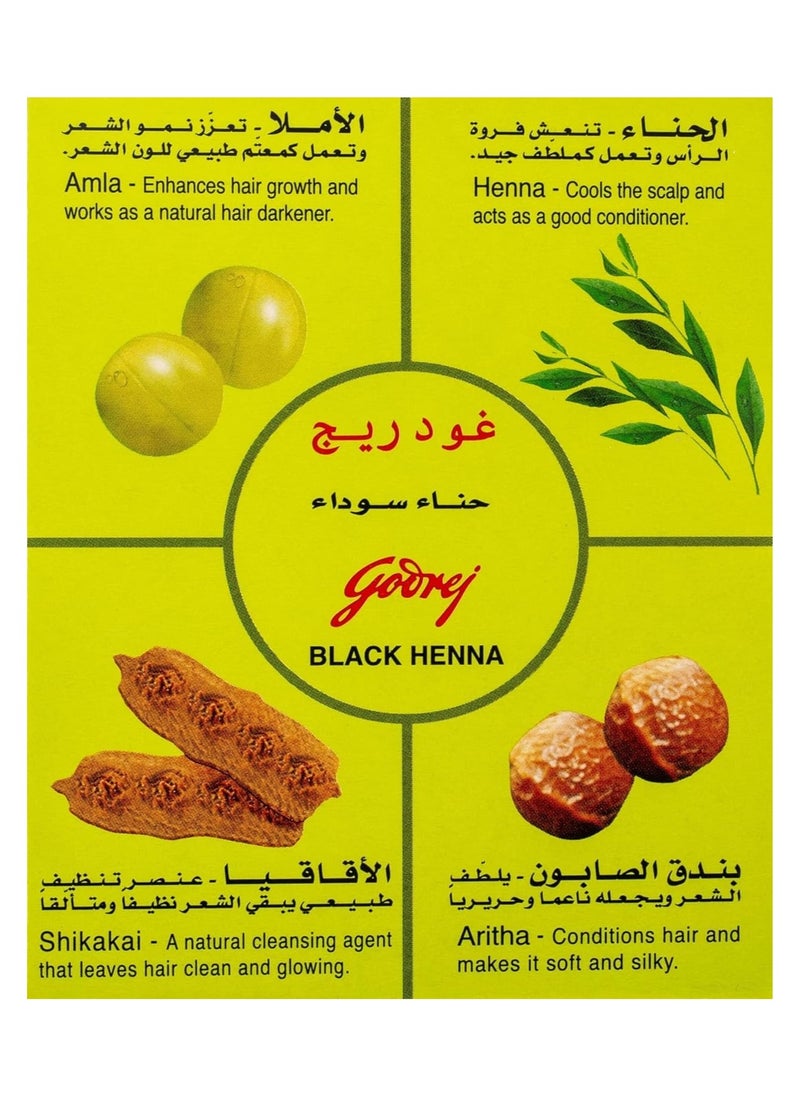 Godrej Godrej Hair Color Powder Hair Dye Natural Black Henna, 15 gm (Pack of 5)  - Image 2
