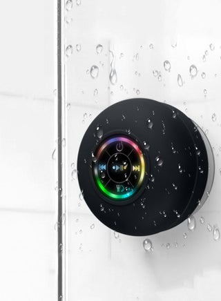 Waterproof Bluetooth Shower Speaker with Suction Cup LED Lights Mini Portable Wireless Speaker 5.0 Built-in-Mic for Bathroom Pool Kitchen & Outdoor use (Black) - pzsku/Z245A30254B3A8B8E609FZ/45/1748777167/fb4aaa65-83be-469a-a0dd-cca187e2cade